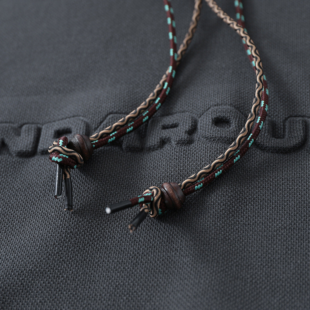 Simple Letter Embossed Pullover Loose Sweater Men's Clothing