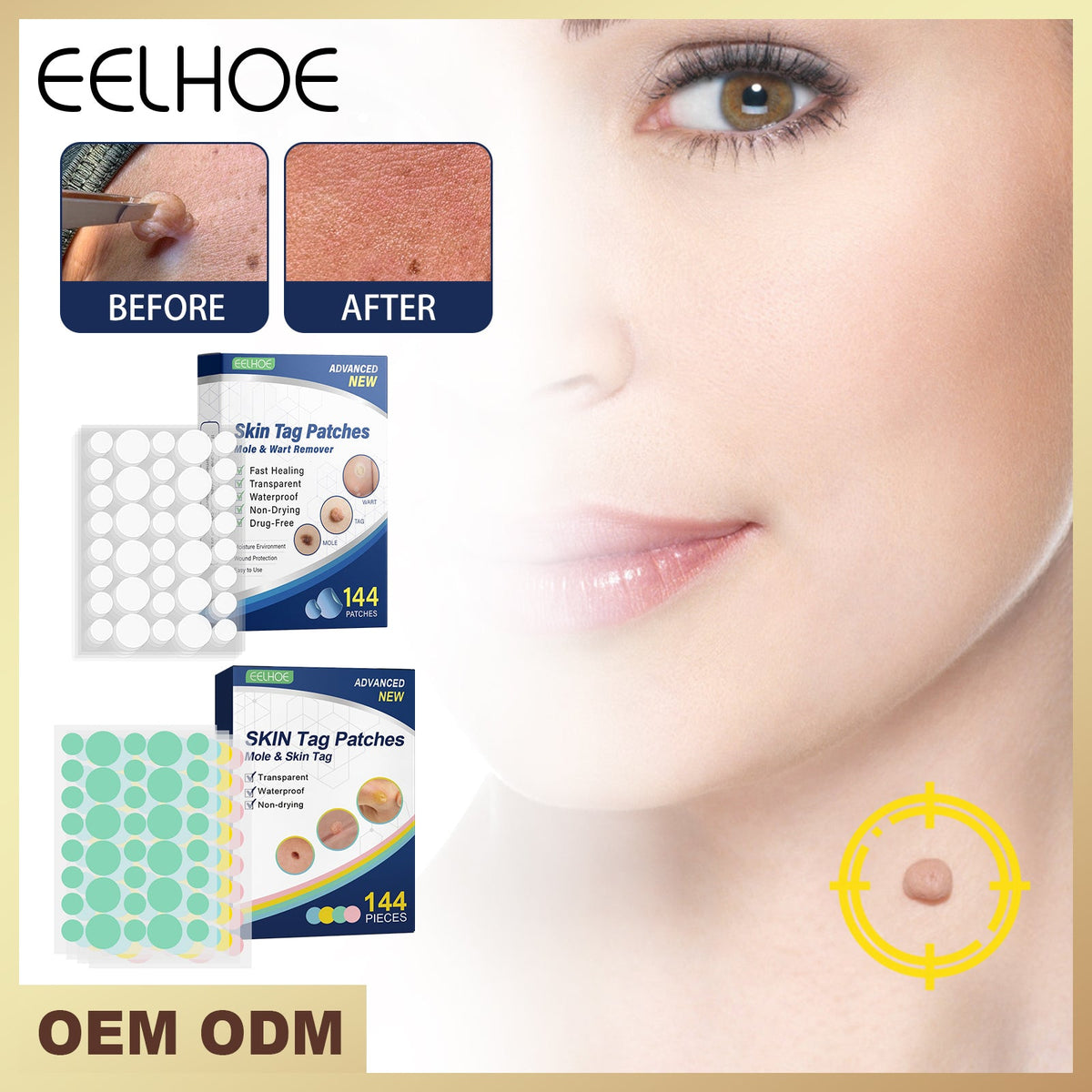 Skin Smoothing Patches 144PCS 36pcs X 4 Sheets-box