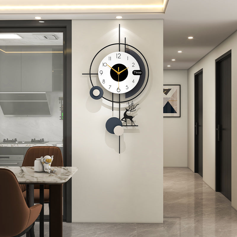 Modern Deer Wall Clock Nordic Geometric Living Room Decor