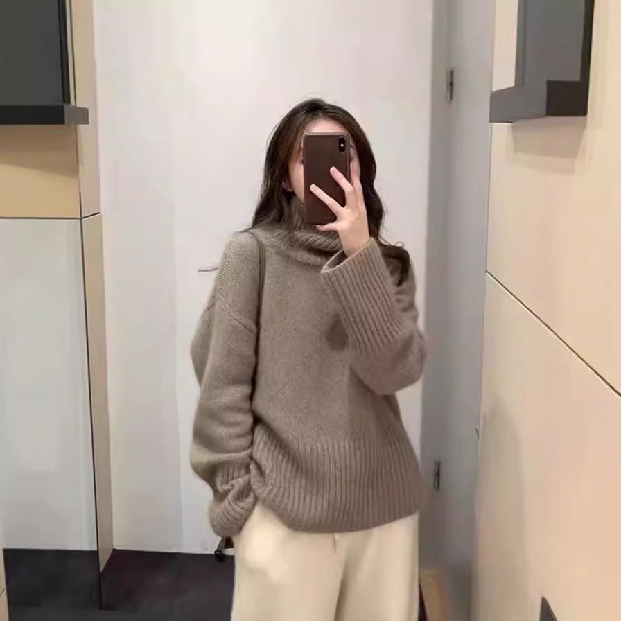 New High Neck Thick Sweater Women