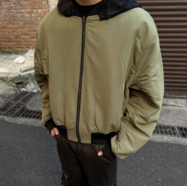 Men's Detachable Hooded Double-sided Leather Jacket