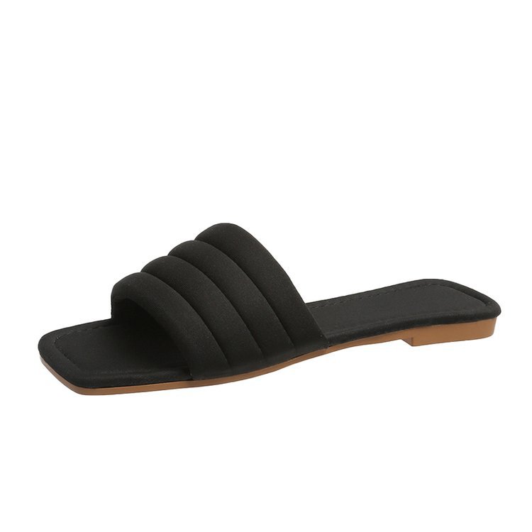 Summer European And American New Fashion Suede Square Head Casual Beach Sandals