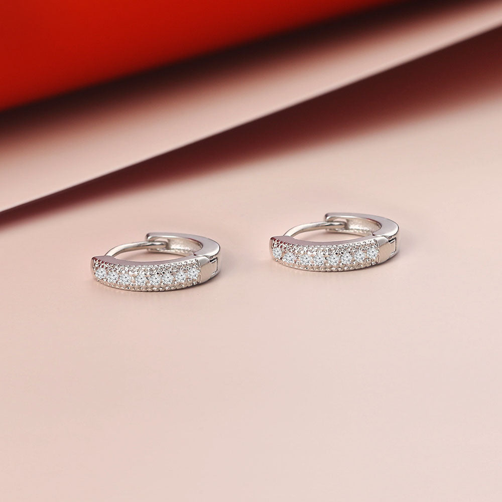 Vintage Earrings 3A Zircon White Gold Plated