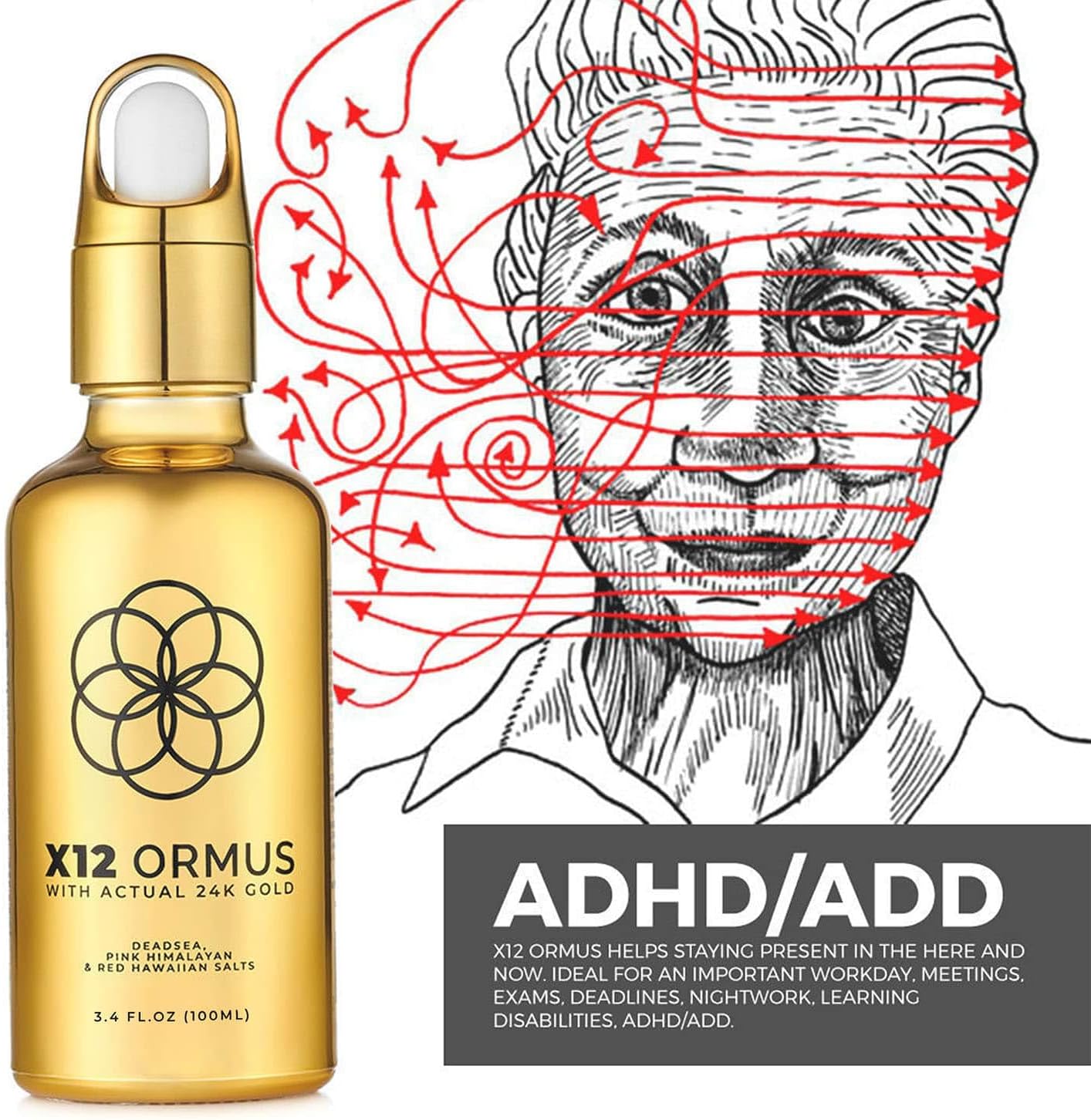 X12 Ormus Monoatomic Gold Elixir – Ultra-Potent 24K Liquid Gold (3.4oz) | High-Frequency Energy | Made by Master Alchemists