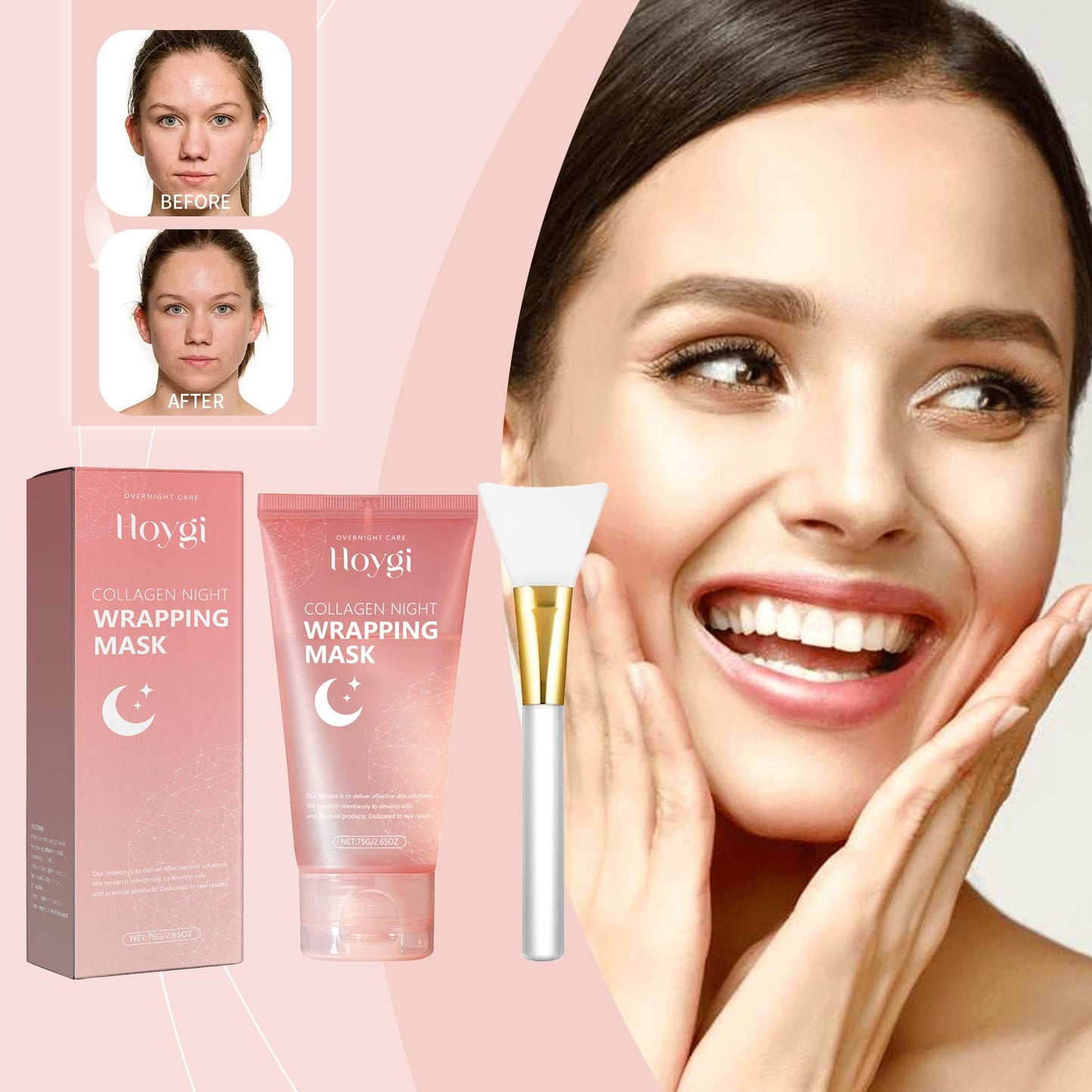 Collagen Peeling And Tearing Facial Mask 75g-1 Facial Mask Brush-box