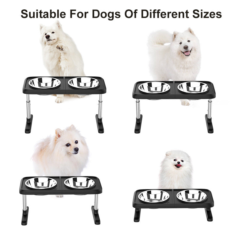 Folding Pet Double Bowl Tableware Tray