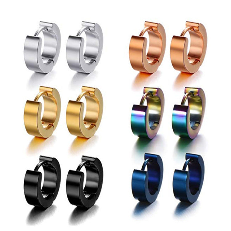 Simple Electroplated Stainless Steel Earrings