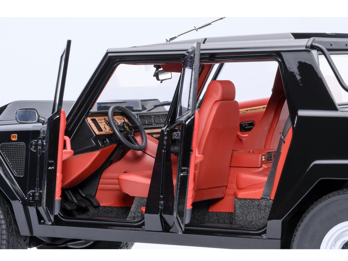 Lamborghini LM002 Nero Tenebre Black with Red Interior 1/18 Model Car by Autoart
