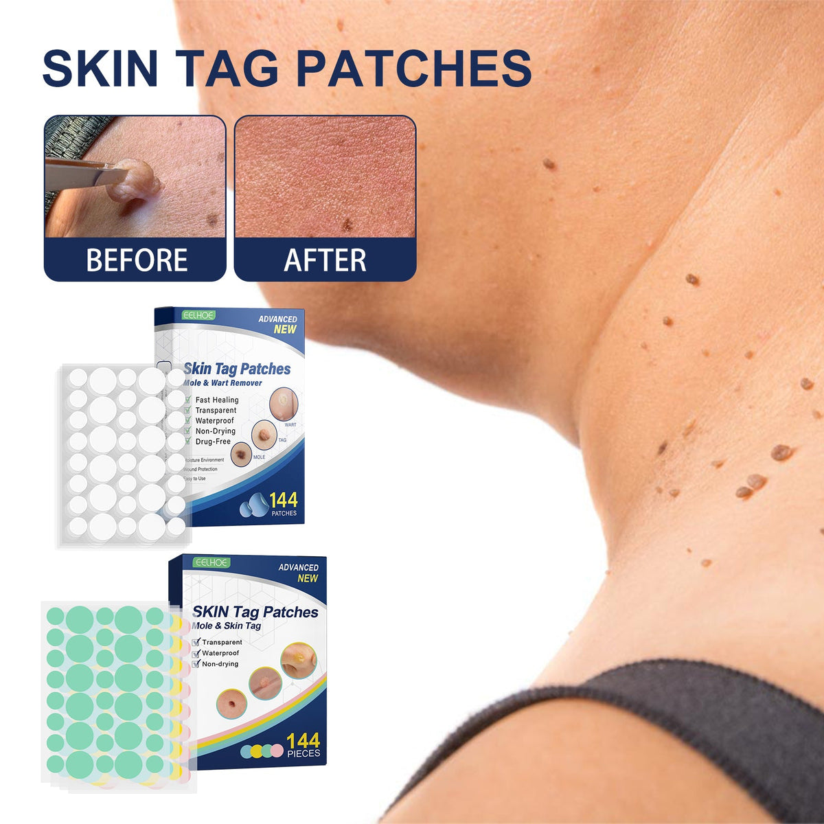 Skin Smoothing Patches 144PCS 36pcs X 4 Sheets-box