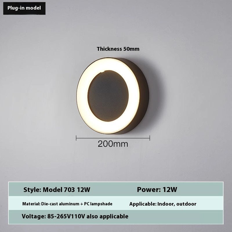 Outdoor Creative Lamp Round And Square Waterproof Wall Hanging