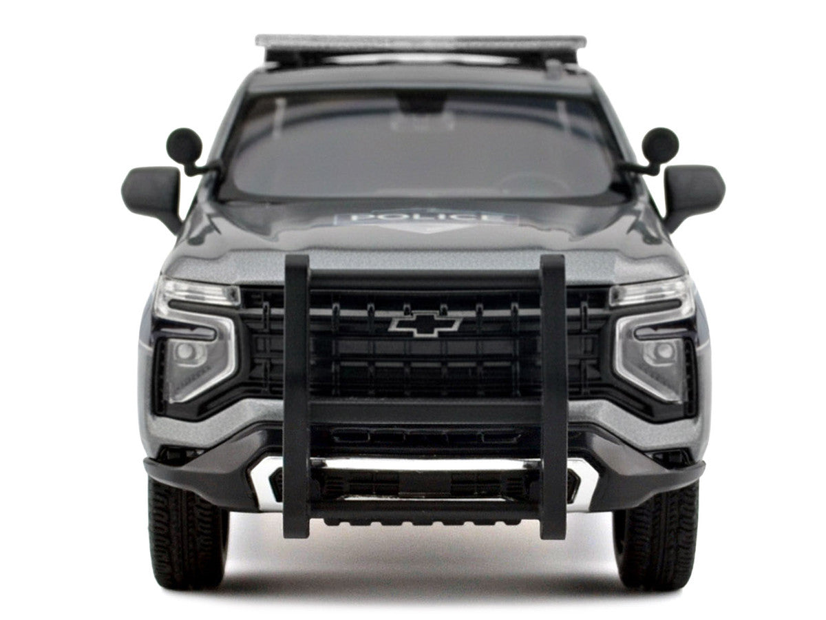 2025 Chevrolet Tahoe PPV "General Motors Police" Gray Metallic "Custom Builder's Kit - Law Enforcement and Public Service" Series 1/24 Diecast Model Car by Motormax