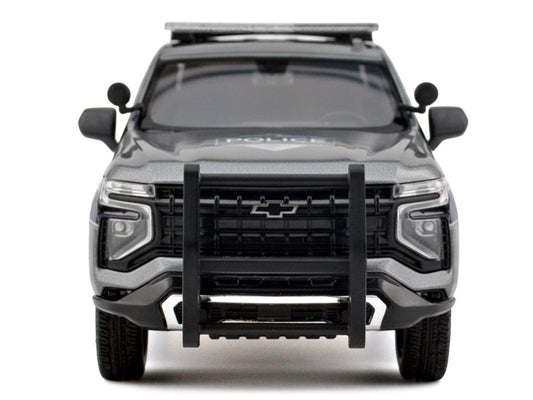 2025 Chevrolet Tahoe PPV "General Motors Police" Gray Metallic "Custom Builder's Kit - Law Enforcement and Public Service" Series 1/24 Diecast Model Car by Motormax