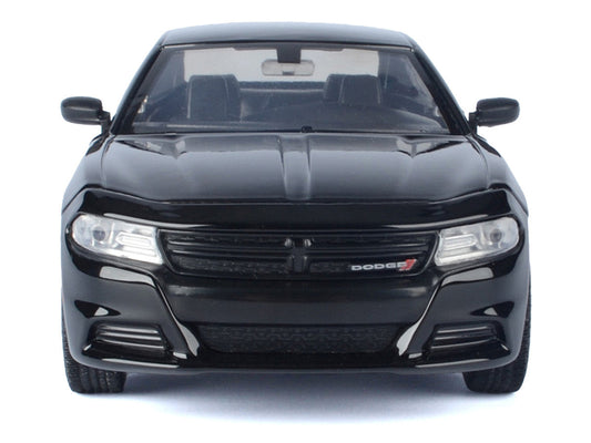 2023 Dodge Charger Pursuit Police Car Black "Custom Builder's Kit - Law Enforcement and Public Service" Series 1/24 Diecast Model Car by Motormax