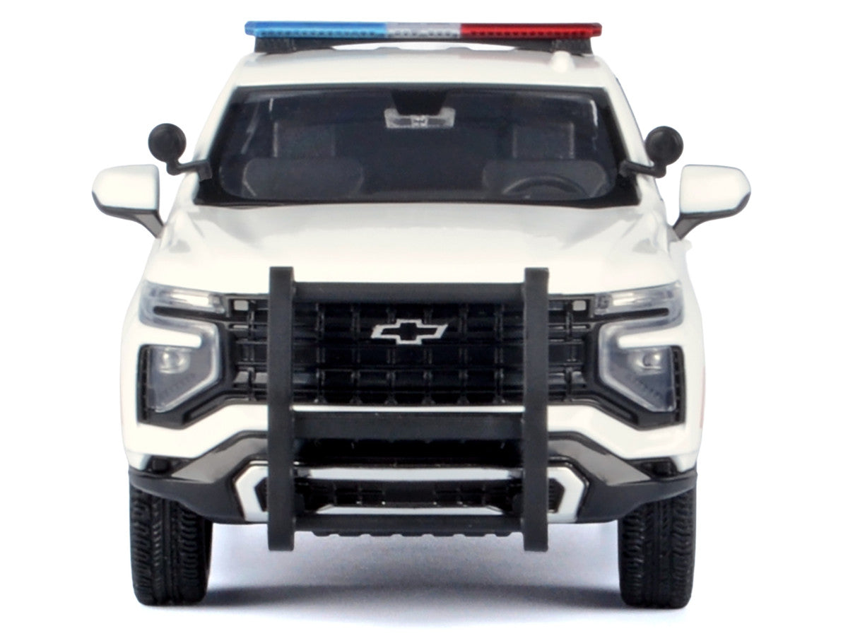 2025 Chevrolet Tahoe PPV White "Custom Builder's Kit - Law Enforcement and Public Service" Series 1/24 Diecast Model Car by Motormax