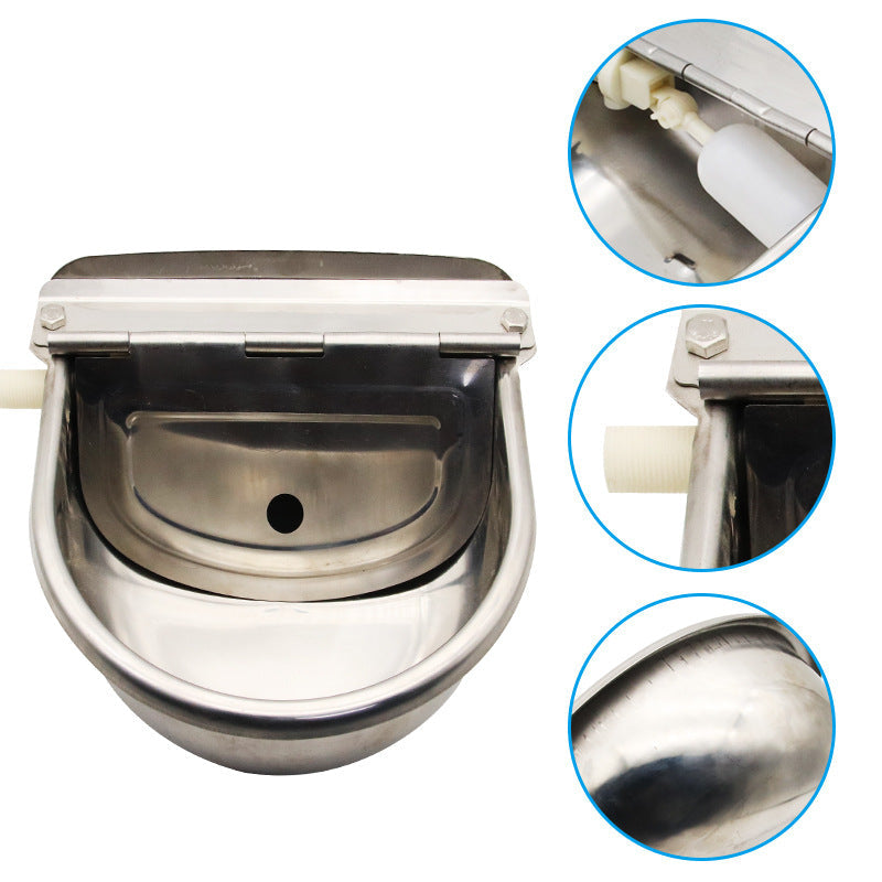 Stainless Steel Drinking Bowl With Cow Sink