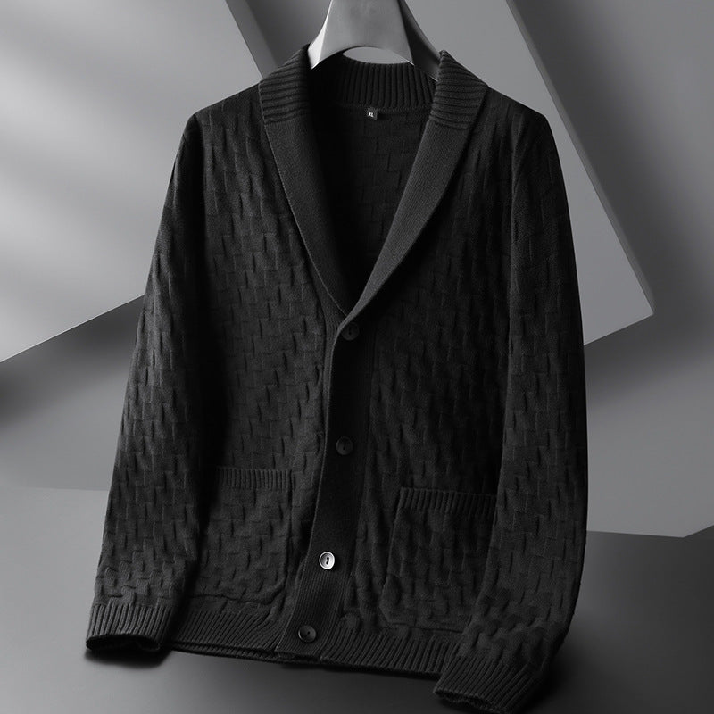 Men's Plus Size V-Neck Knitted Cardigan Jacket