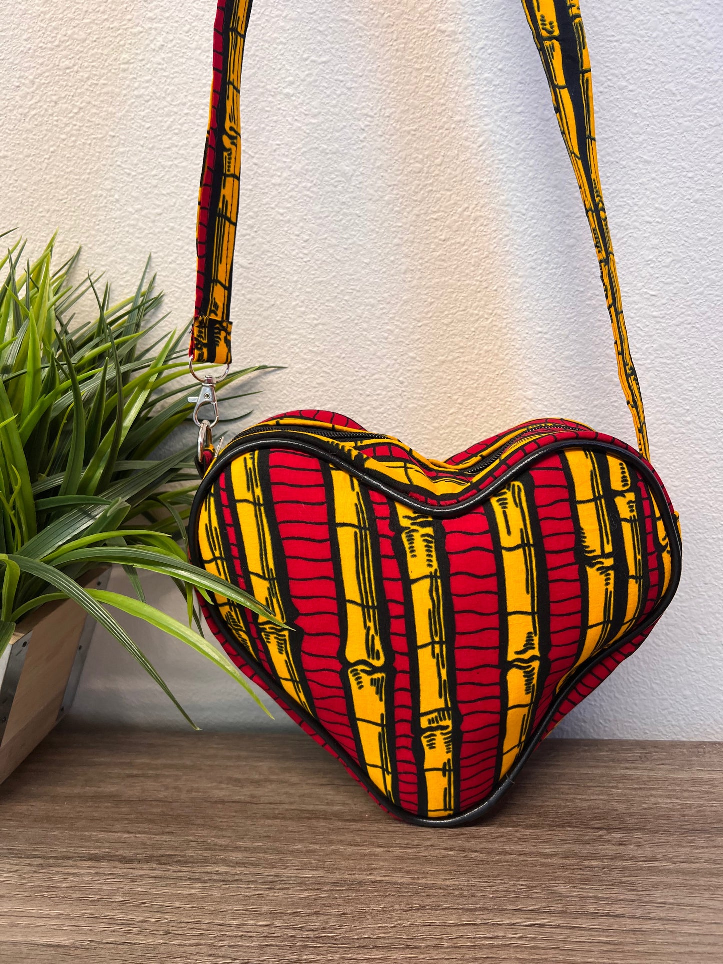 Diva Kente Heart Shaped Crossbody Bag