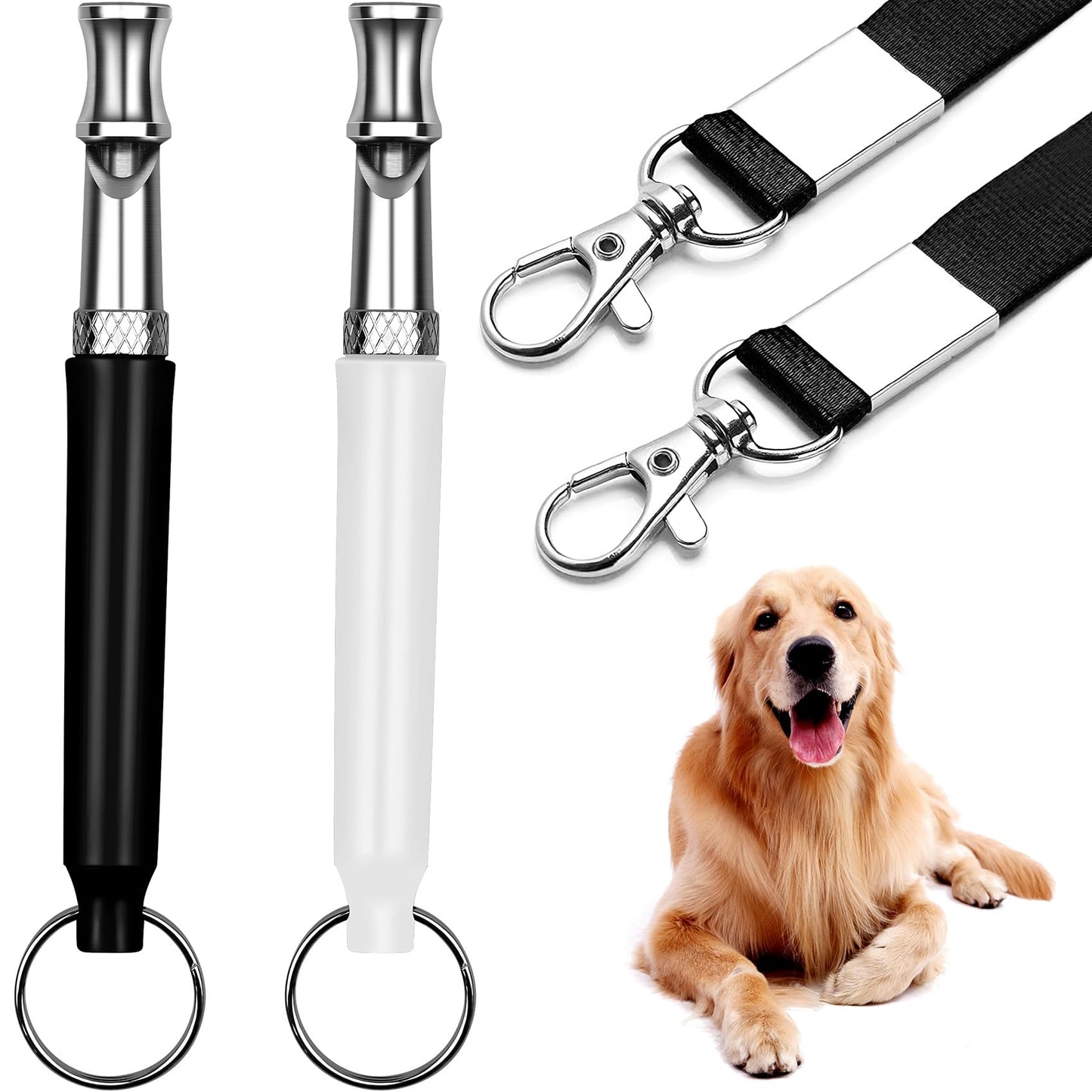 2 Pack Dog Whistle, Dog Whistle To Stop Barking Neighbors Dog, Adjustable Ultrasonic Silent Dog Whistle, Professional Recall Dog Training Whistles, With Lanyard