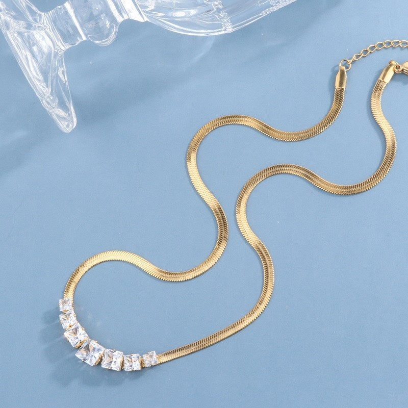 Necklace Female Titanium Steel Diamond Gold Trend