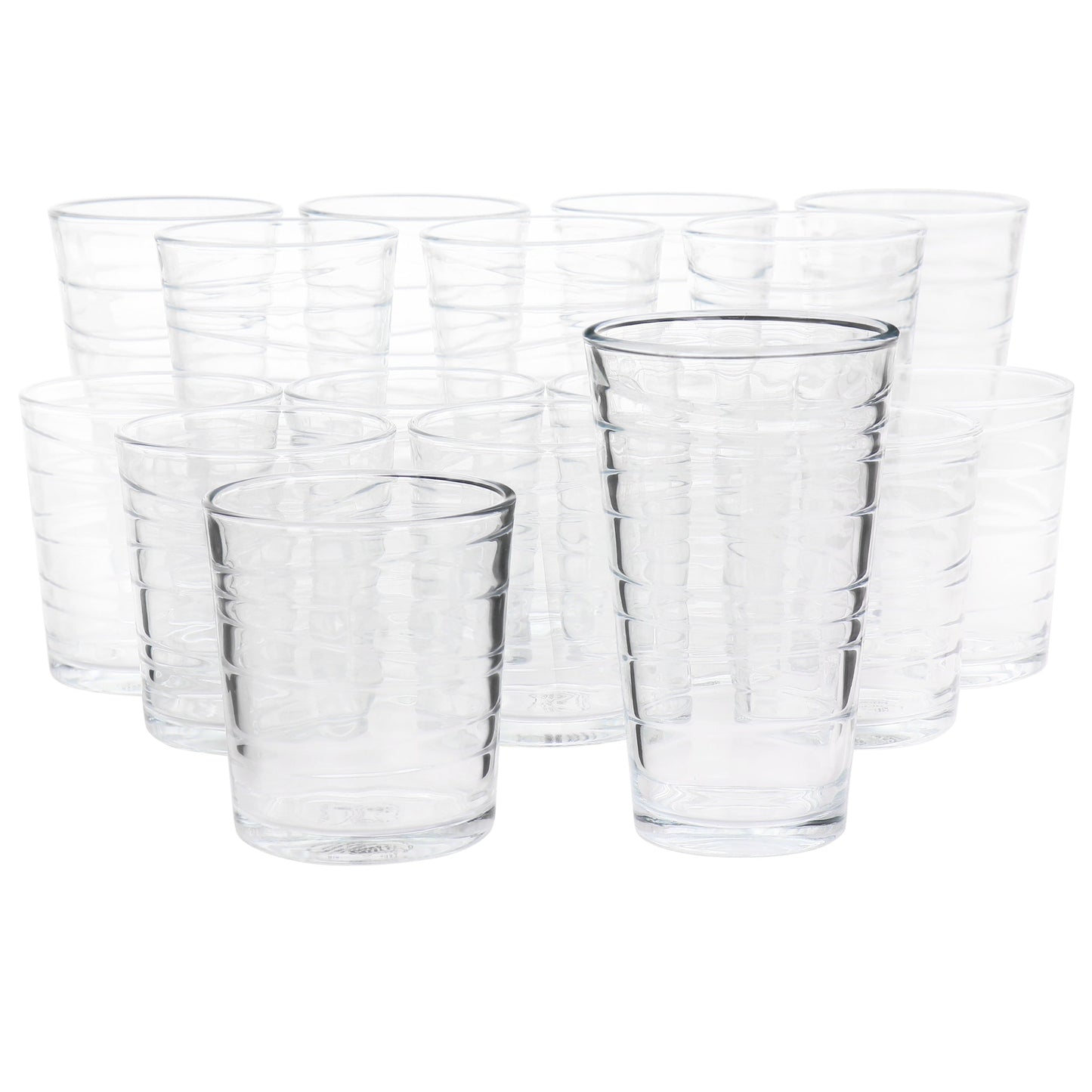 Gibson Home 16 Piece Swirl Clear Assorted Glassware Set