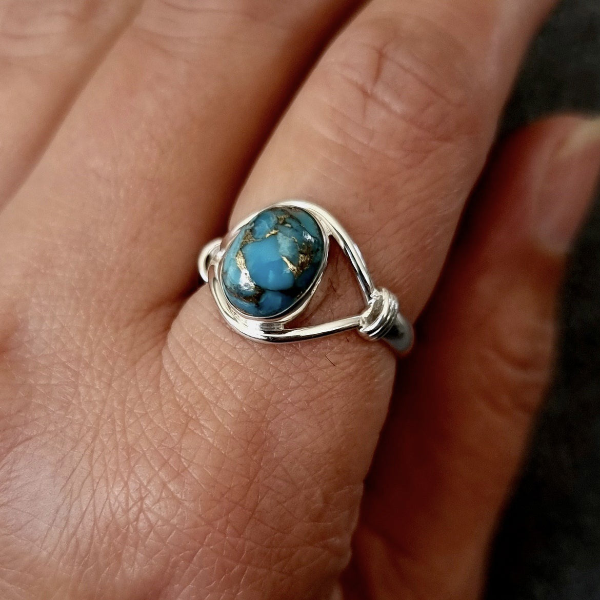 Turquoise Ring Unique Lady Simple Fashion