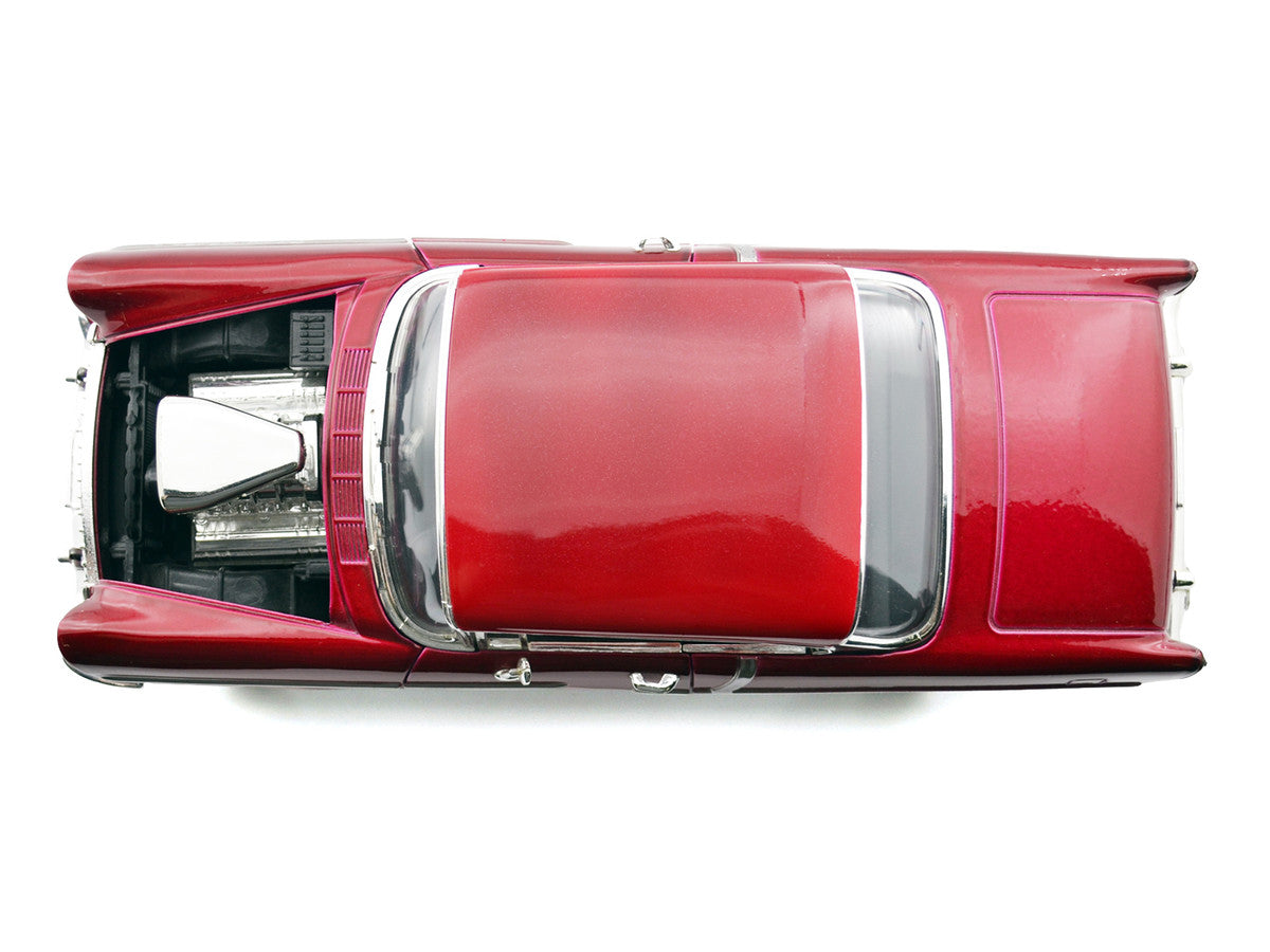 1955 Chevrolet Bel Air Burgundy With Blower Timeless Classics 1/18 Diecast Model Car  by Motormax