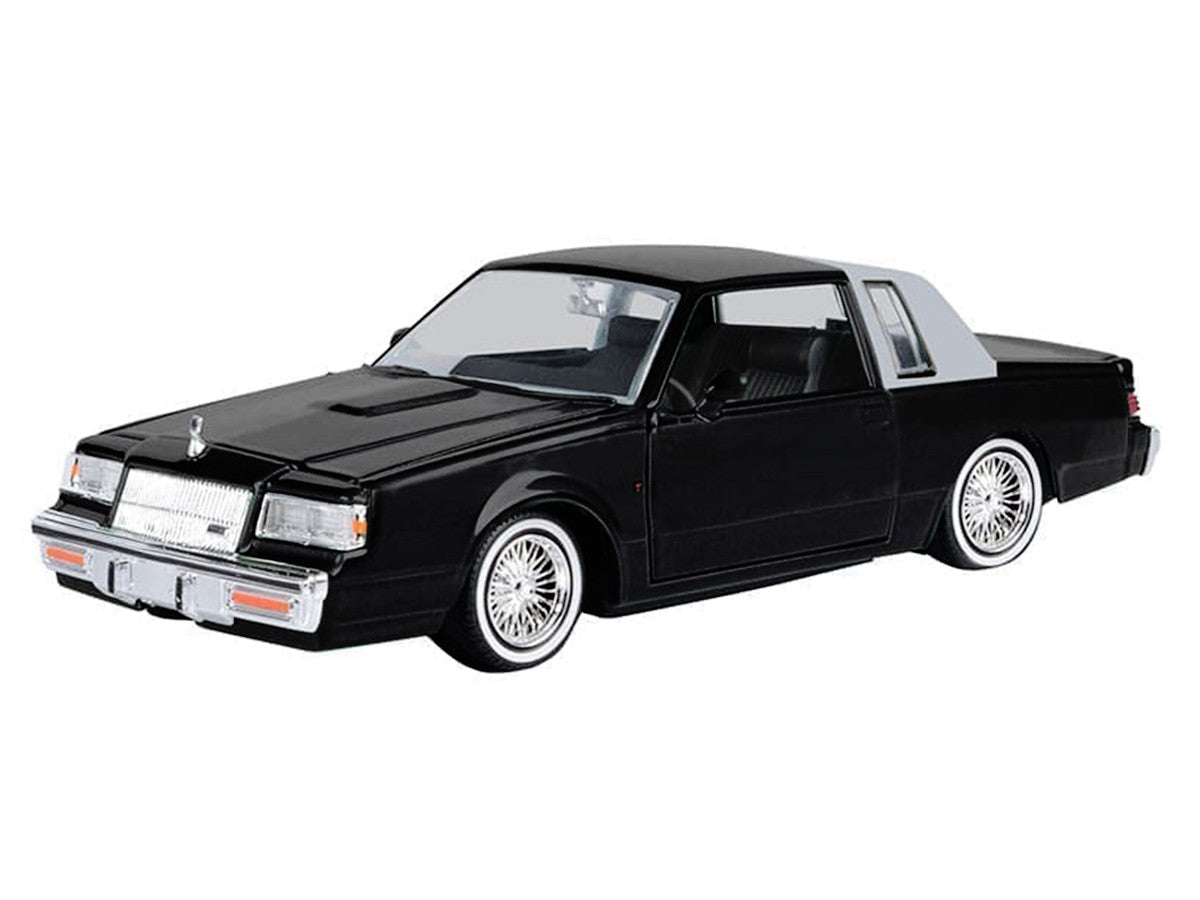 1987 Buick Regal Lowrider Black with Silver Half Top "Get Low" Series 1/24 Diecast Model Car by Motormax