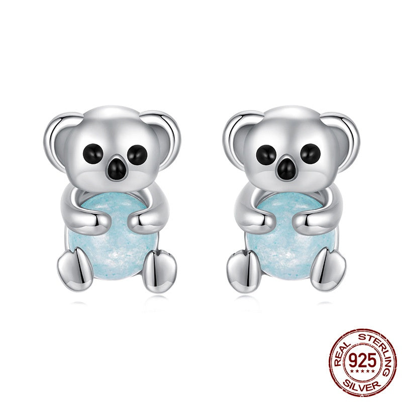 Exquisite Koala Earrings S925 Sterling Silver Earrings