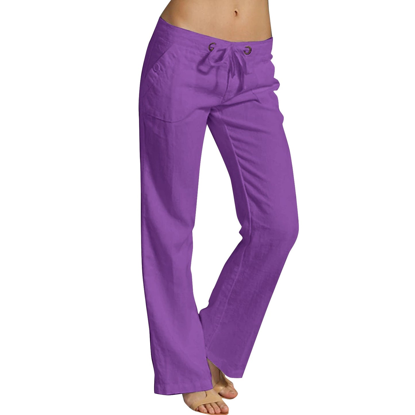 European And American-style Solid-color Womens Loose Casual Pants Womens Trousers