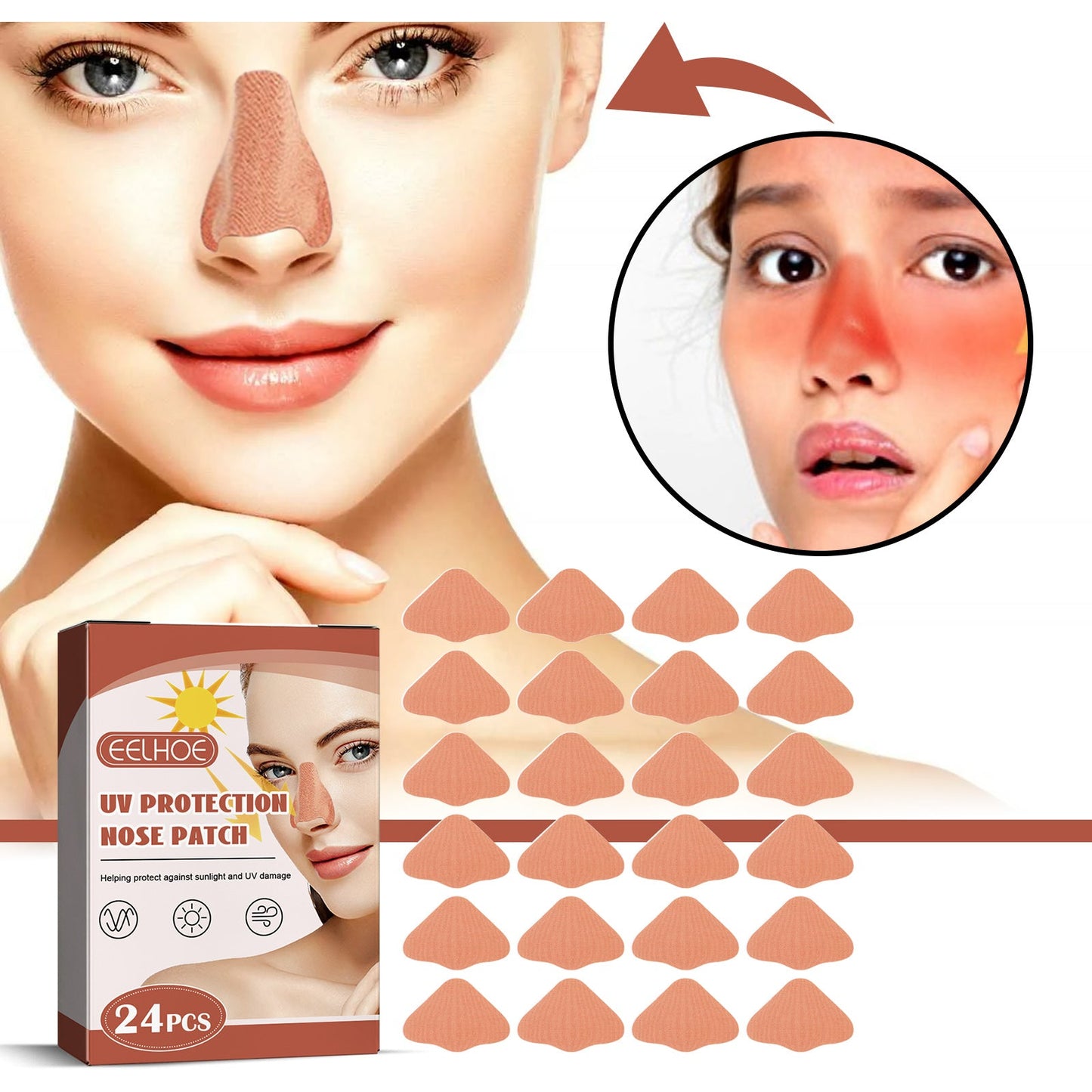 Sunscreen Orange Nose Patch 24pcs-box