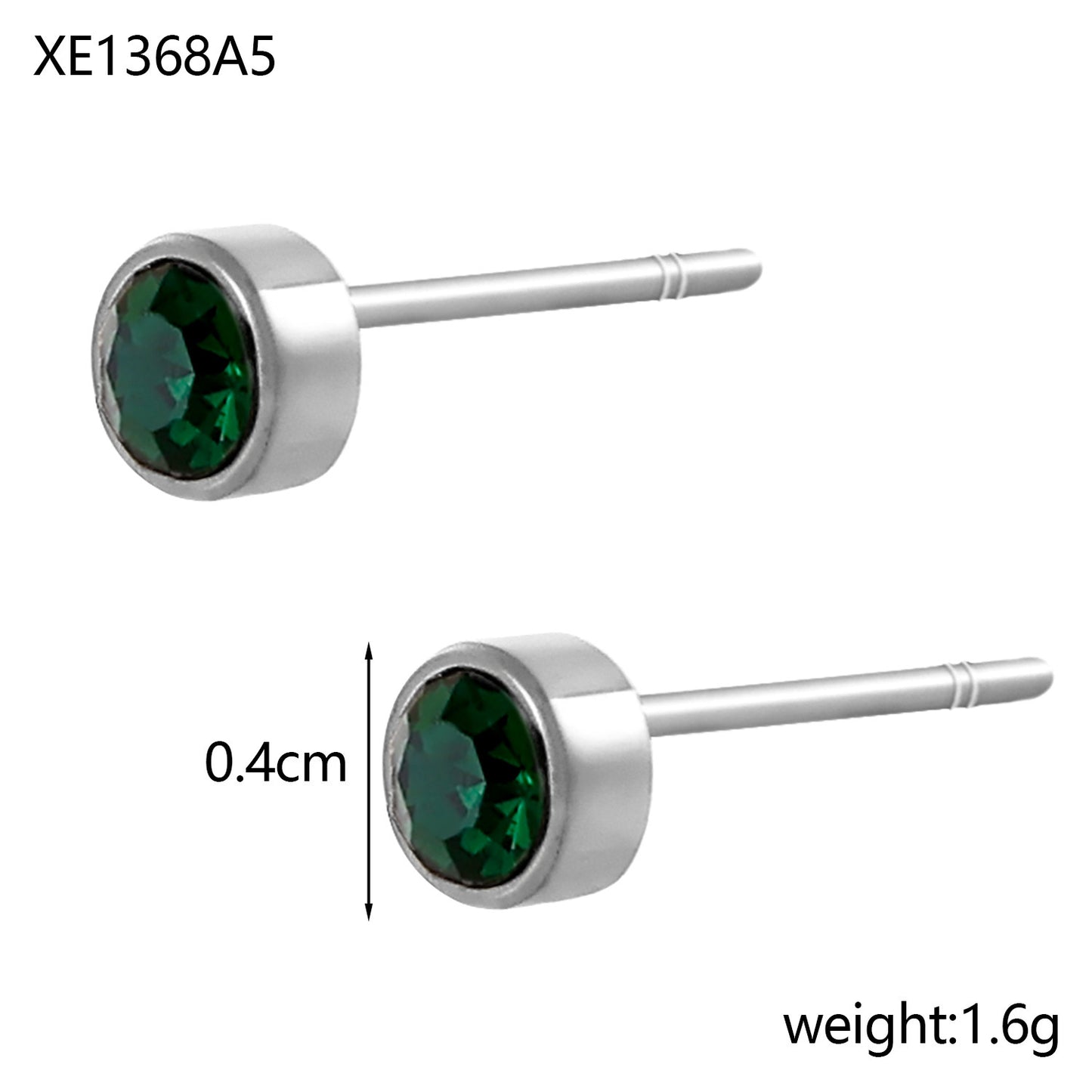 Stainless Steel Gold-plated Birthday Stone Constellation Diamond Bone Nail