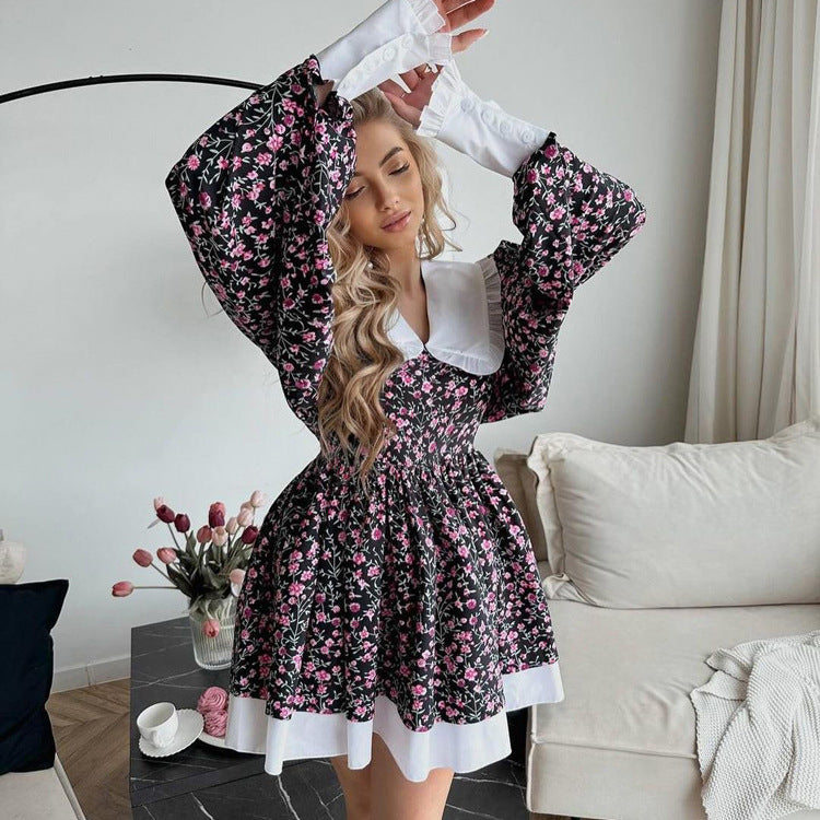 Printed Elegant Short Dress For Women