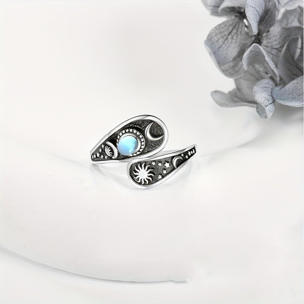Moon Star Pattern Fashionable Women's Ring
