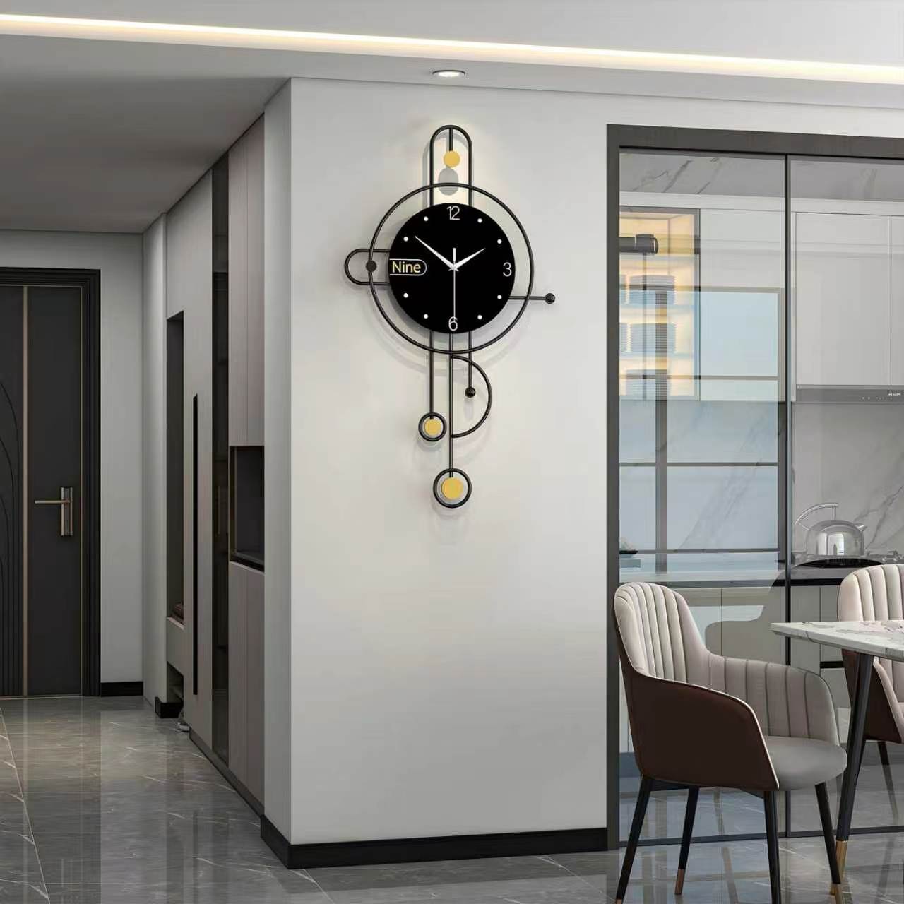 Modern Iron Wall Clock Metal Decorative Home Decor