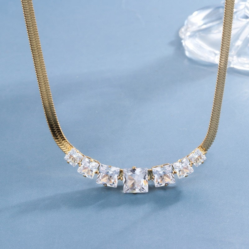 Necklace Female Titanium Steel Diamond Gold Trend