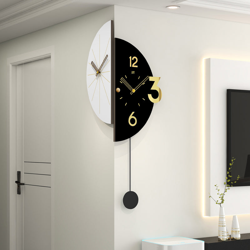 Double Sided Corner Wall Clock Modern Pendulum Home Decor
