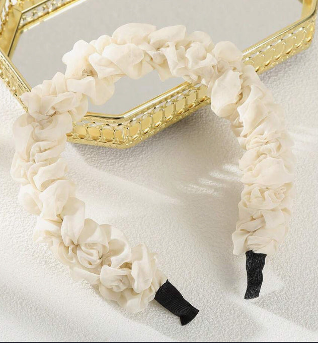 Mesh Pleats Hairband Decoration Women