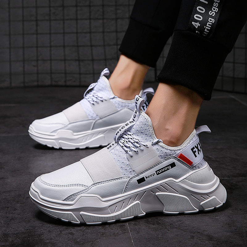 spring new sports shoes low to help men's shoes explosions casual sports breathable running shoes thick with thick men's shoes