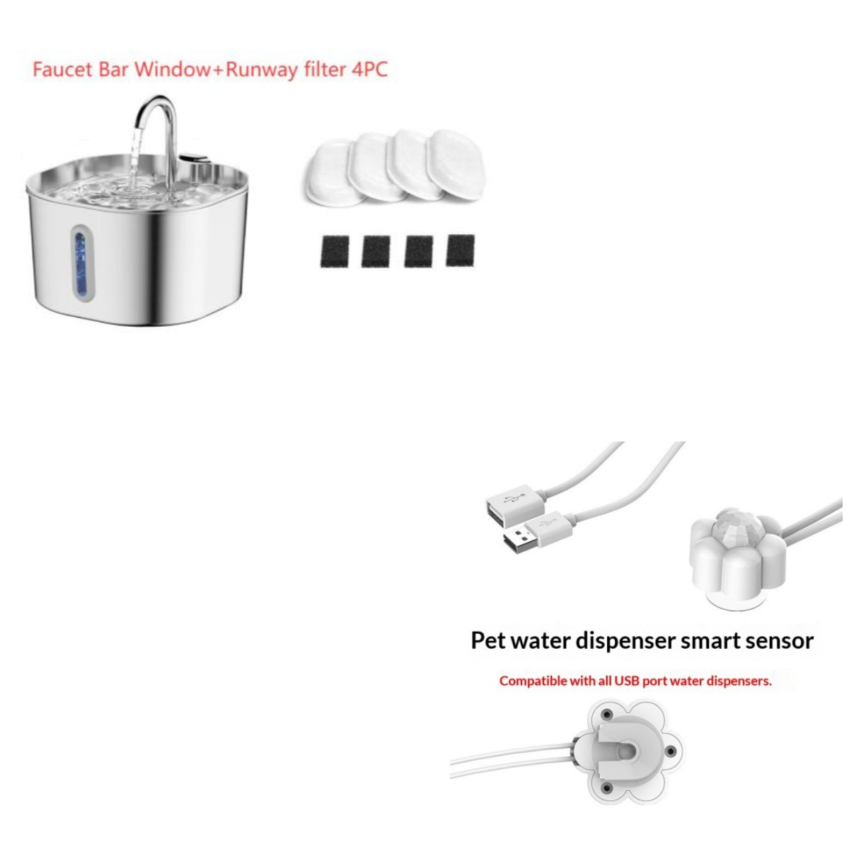 Stainless Steel Smart Pet Water Dispenser Automatic Circulation Large Capacity