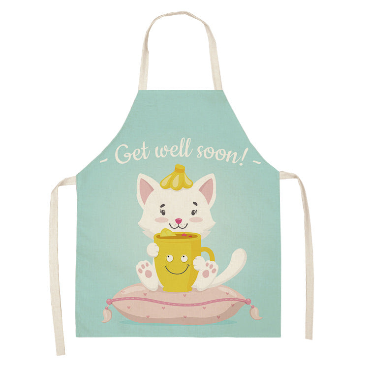 Explosive Animal Animation Multifunctional Kitchen Apron Cotton And Linen Apron