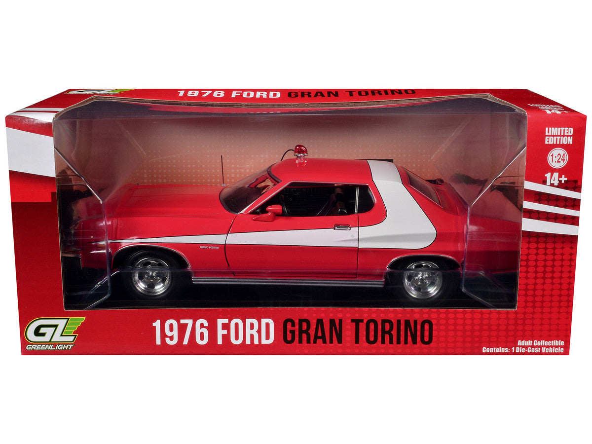 1976 Ford Gran Torino Red with White Graphics "Hollywood Greatest Hits" Series 1/24 Diecast Model Car by Greenlight