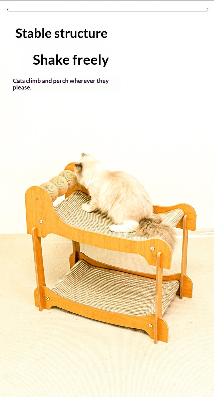 Multi-layer Sisal Cat Scratcher Lounge, Wear-Resistant & Low-Shedding Pet Toy