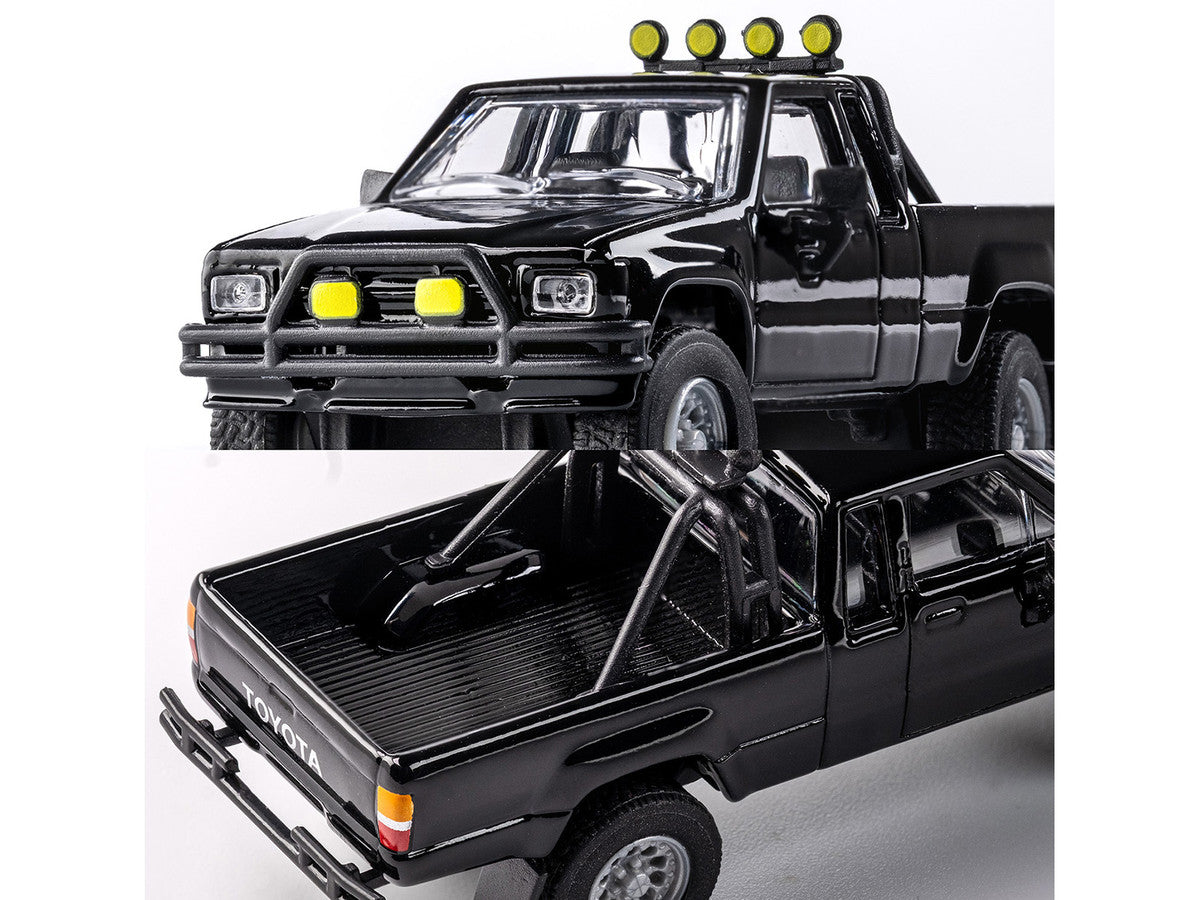 1985 Toyota Hilux SR5 Pickup Truck Black "Collection" Series 1/64 Diecast Model Car by Majorette