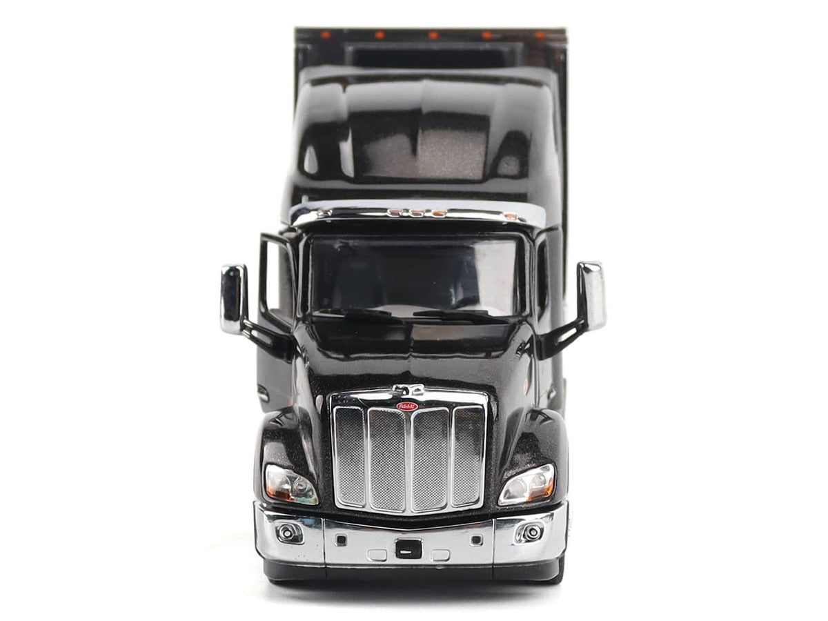 Peterbilt 579 UltraLoft Truck Tractor Black Metallic with "CAT Caterpillar" Mural Trailer "Transport Series" 1/50 Diecast Model by Diecast Masters