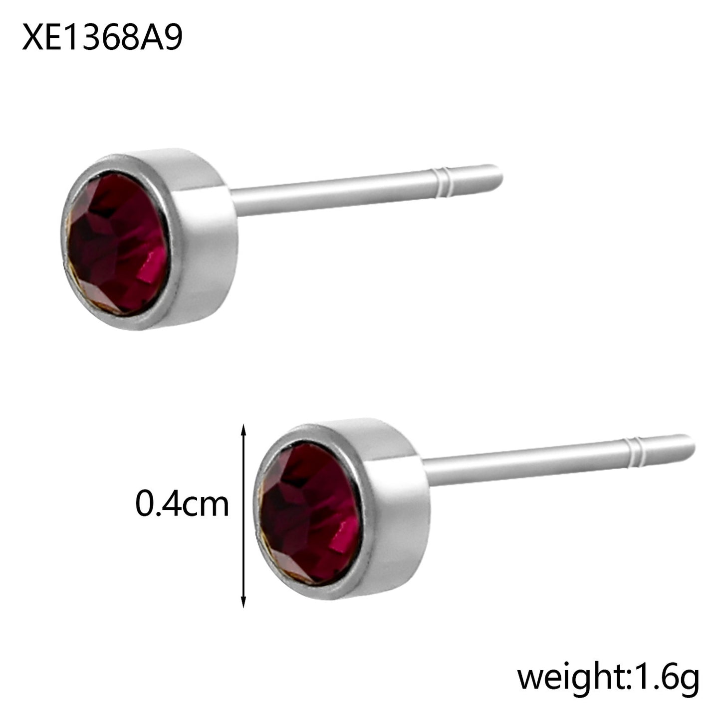 Stainless Steel Gold-plated Birthday Stone Constellation Diamond Bone Nail