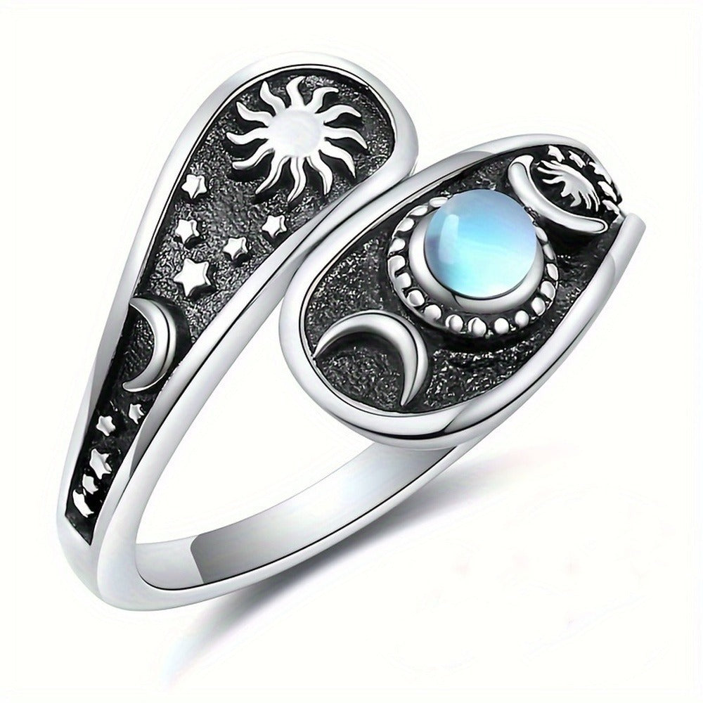 Moon Star Pattern Fashionable Women's Ring