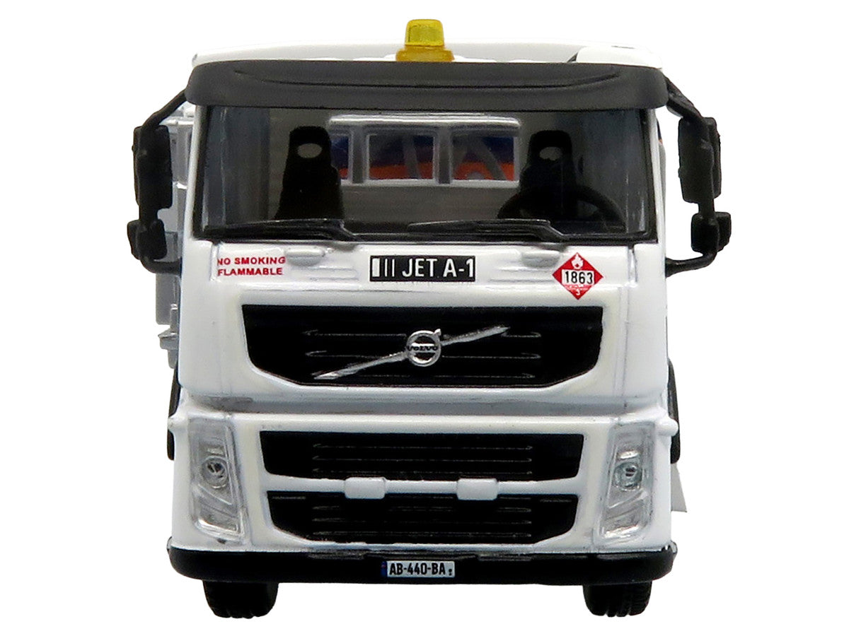 Volvo FM500 with Esterer Aviation Refueling Tanker Truck "Gulf Aviation" White with Blue Stripes Limited Edition 1/87 (HO) Diecast Model by Iconic Replicas