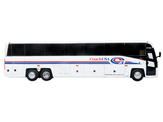 MCI D4520 Commuter Coach Bus "Coach USA" White with Blue and Red Stripes "The Bus & Motorcoach Collection" Limited Edition to 504 pieces Worldwide 1/87 (HO) Scale Diecast Model by Iconic Replicas