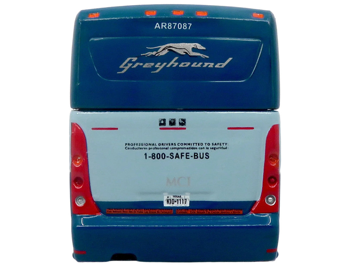 MCI D4520 Commuter Coach Bus "Greyhound Lines" Blue with Light Blue Stripes "The Bus & Motorcoach Collection" Limited Edition to 504 pieces Worldwide 1/87 (HO) Scale Diecast Model by Iconic Replicas