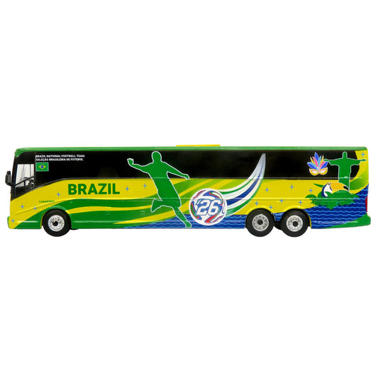 Van Hool CX-45 Coach Bus "Brazil National Football Team" Yellow and Green with Graphics "International Federation of the Global Game" Series Limited Edition to 504 pieces Worldwide 1/87 (HO) Diecast Model by Iconic Replicas